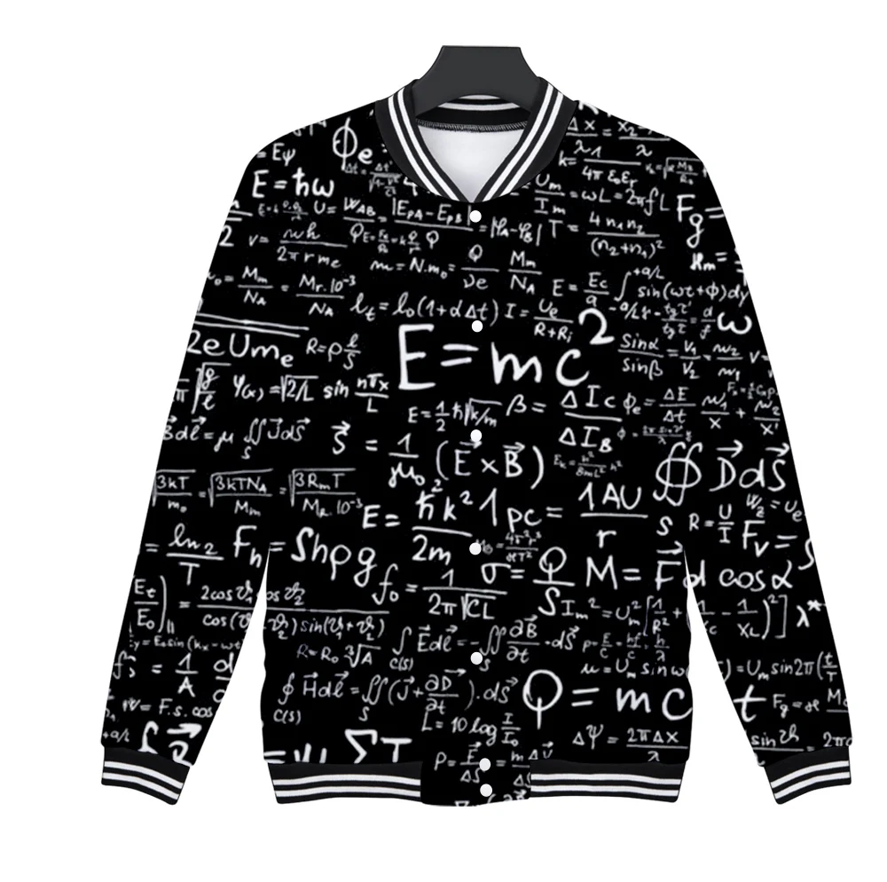 Школьная бейсбольная форма для научной формулы 3d пальто модная Мужская и Женская