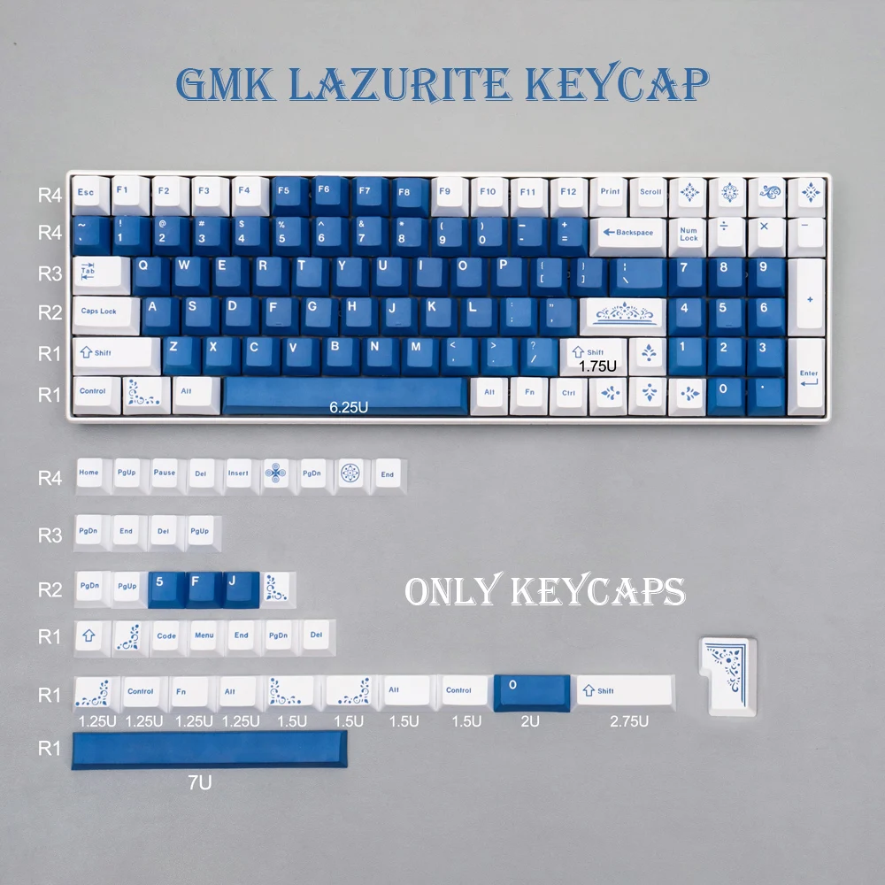 Аналог GMK Lazurite персонализированные колпачки для клавиш окрашивания SUB PBT Cherry Profile