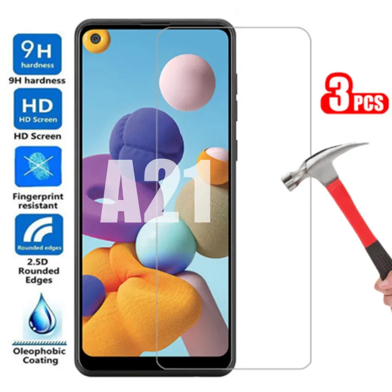 

3pcs 9H Screen Protector Glass For Samsung A21 Galaxy a 21 Phone Protective Glass on samsung galaxy a21 Safety Tempered Glass
