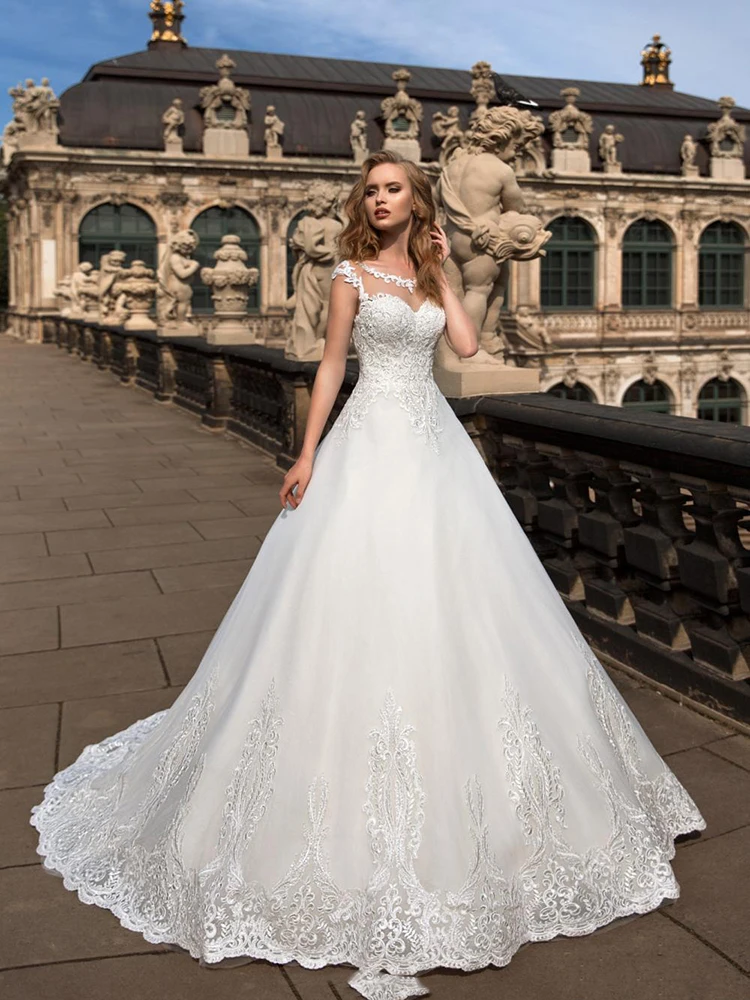 

MNGRL New Simple Wedding Dress Backless Sleeveless Design Chiffon Lace Bride Dresses Princess Dress Plus Size Tailor-made