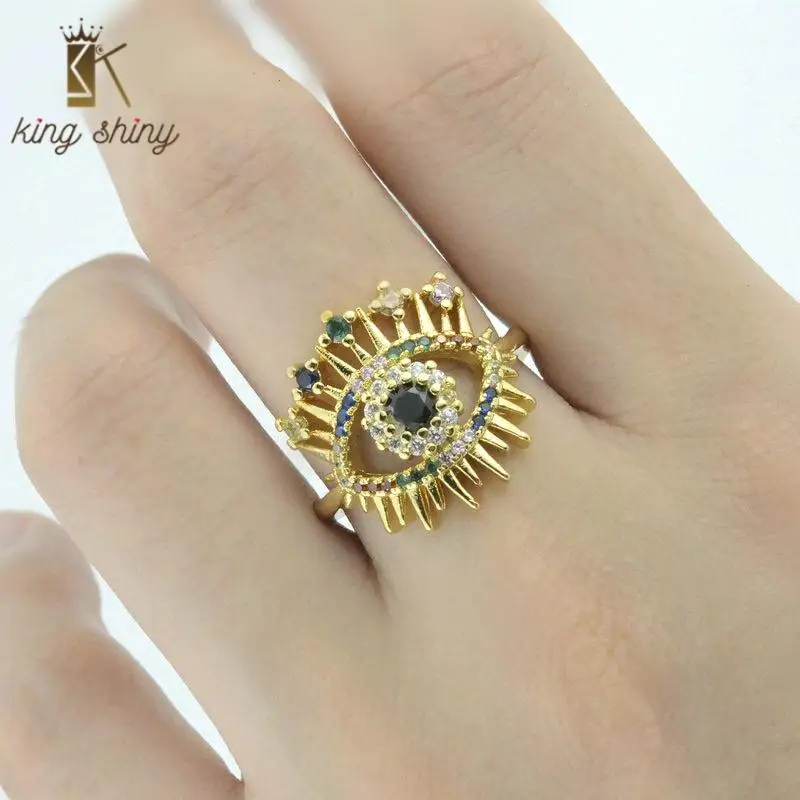 2020 CZ Новое поступление трендовые золотые цветные регулируемые медный перстень