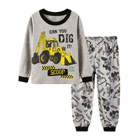 autumn boys clothes sets grey childrens cotton car long sleeve baby girls clothing pajamas suits