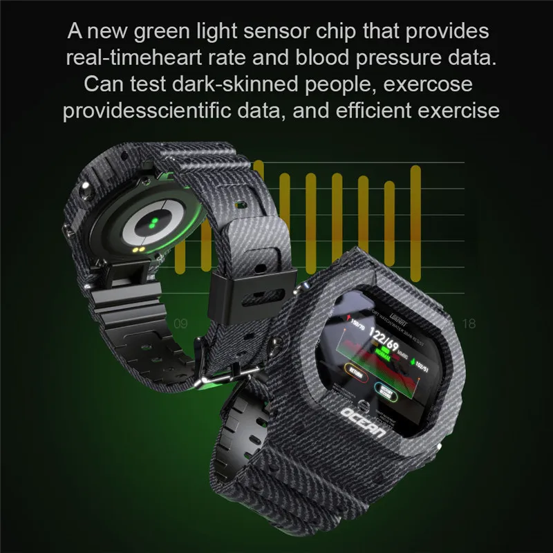 LOKMAT OCEANNew smart watch, heart rate, pedometer, blood pressure, health and waterproofIP68smart watch smart watch cardio