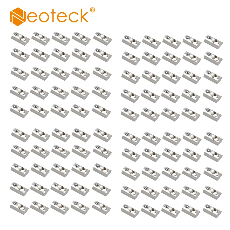 

Neoteck 100pcs 4040 M8 T-nuts with ball groove Hammer head T-nut Block for groove 8 Sliding nut M8 Alu-profiles