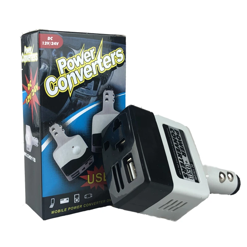 Автомобильный преобразователь напряжения инвертор от 12 В до 220 В/24 адаптер для