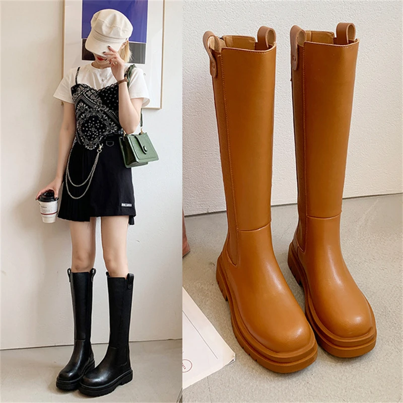 

Women's boots autumn 2021 new Korean smoke tube boots fashion thick-soled cool over the knee knight boots net red ins high boots
