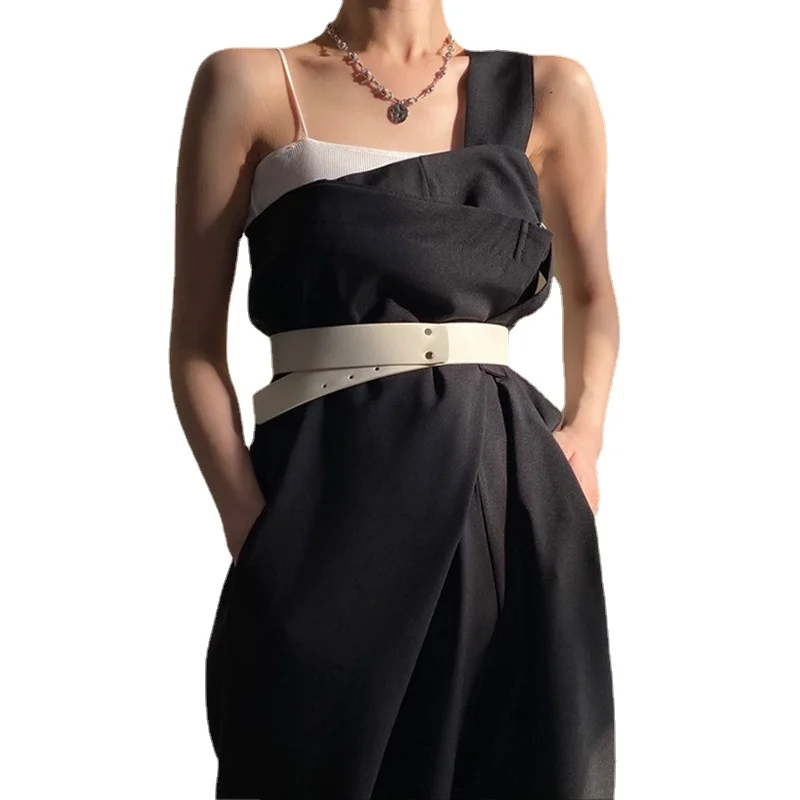 

2021 Summer Black Jumpsuit One Shoulder Women Overalls One Piece Jumpsuit Romper Woman Off Shoulder Overalls For Women XC856