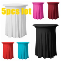 wholesale price ruffled lycra spandex cocktail table cover wedding table cloth event party decoration