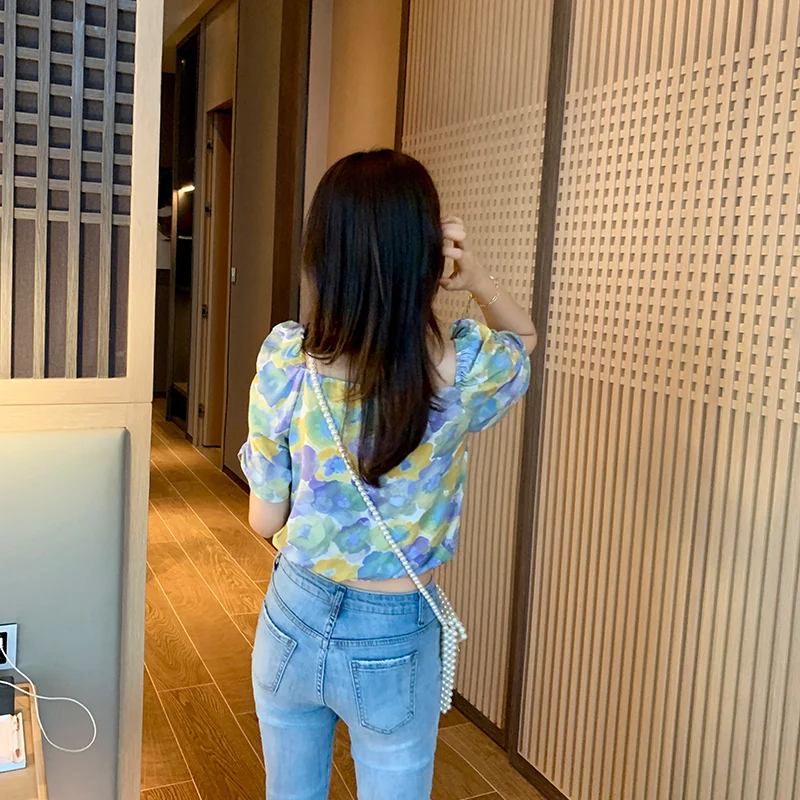 MISHOW 2020 летние новые женские короткие рубашки с цветочным принтом винтажные