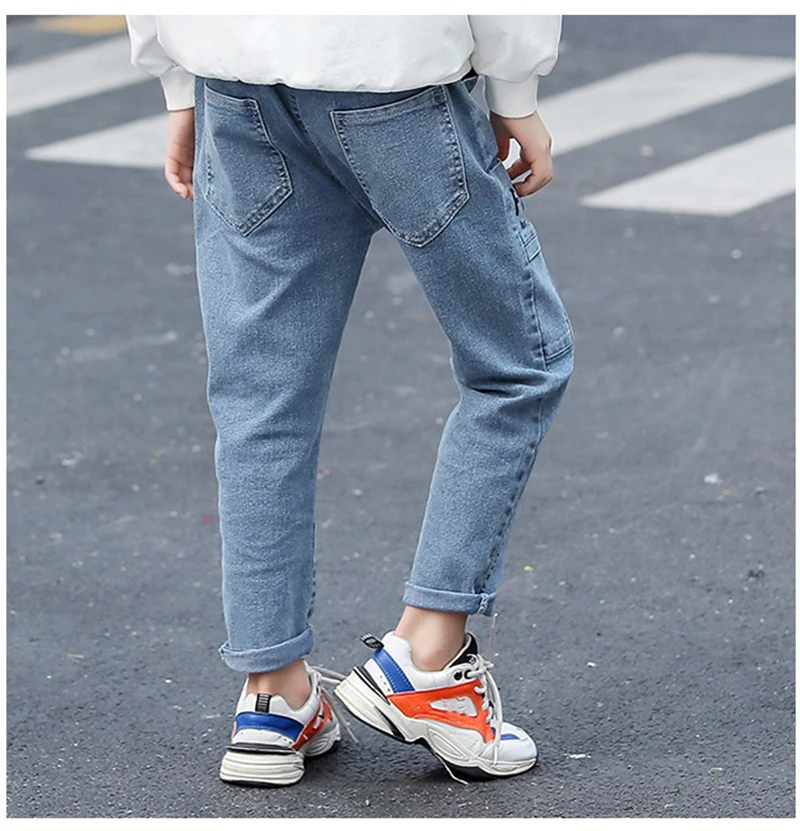 IENENS джинсы для мальчиков длинные штаны маленьких джинсовые брюки От 3 до 9 лет