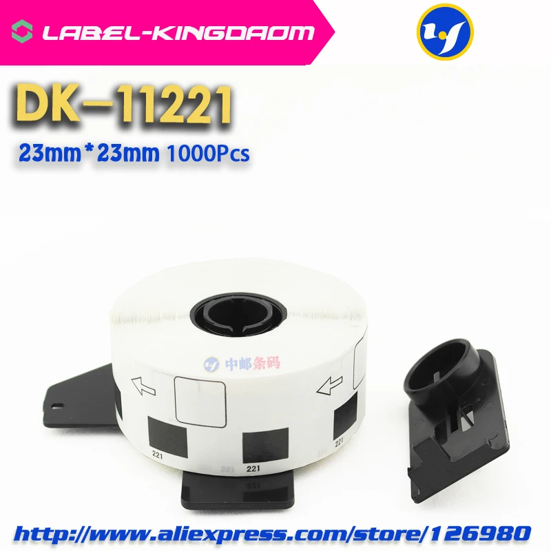 2 сменных рулона совместимых с DK-11221 этикеток 23 мм х 1000 шт. принтером для Brother QL-700/720