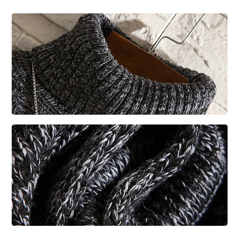 CYSINCOS Зимний толстый теплый свитер для мужчин с воротником под горло