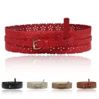 Ремень женский кожаный с пряжкой с язычком, широкий, черный, белый, красный, коричневый, синий