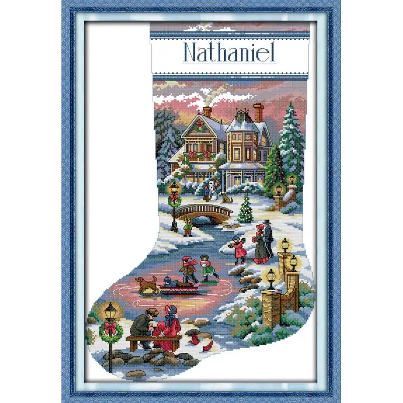Christmas Stocking-Happy Hour Cross Stitch Kit 11CT 14CT Can
