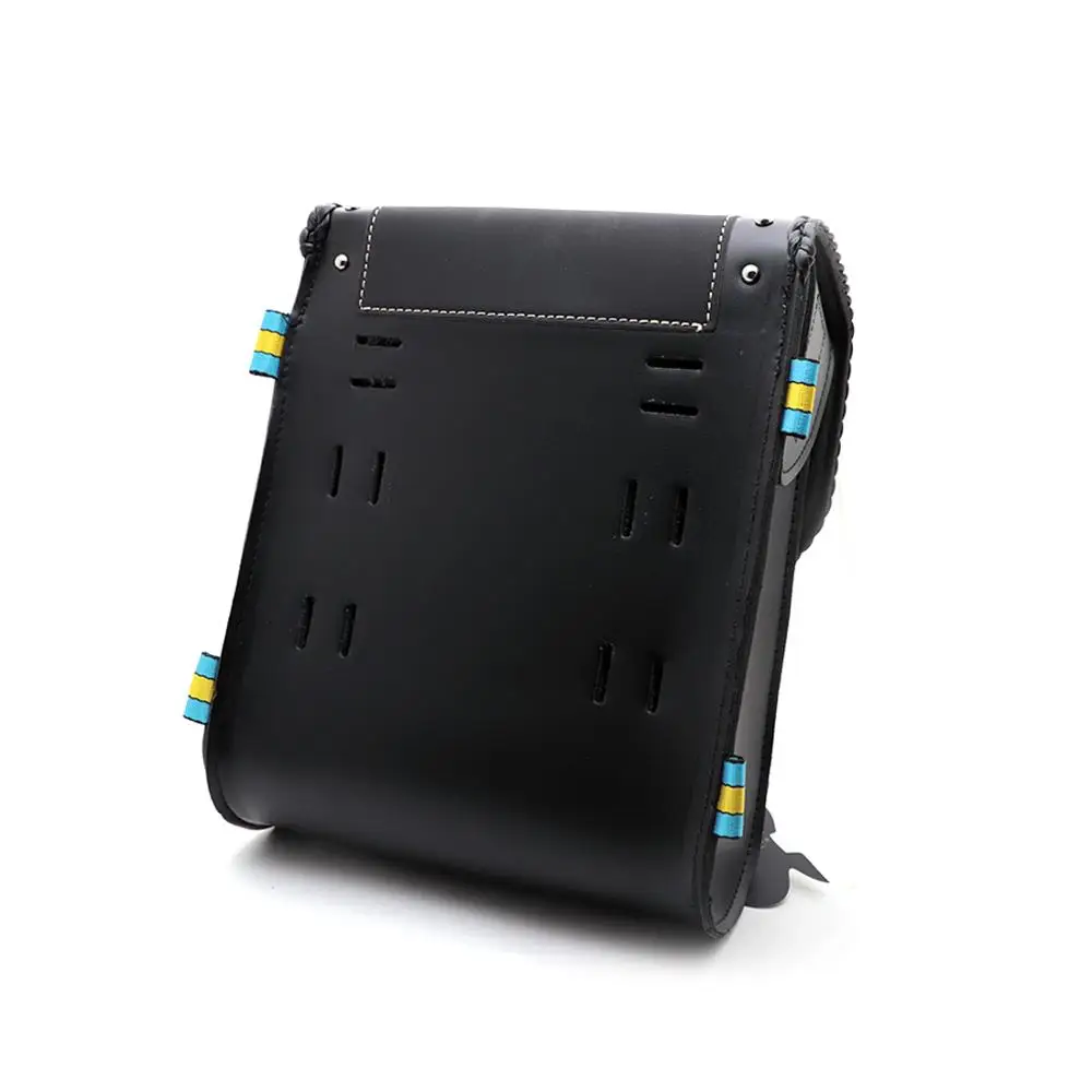 Motorcycle Saddlebag Black Faux Leather Saddle Tool Side Bags For Honda Suzuki Halry Cafe Racer Custom |