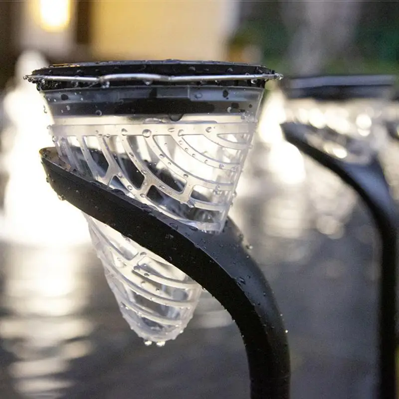 저렴한 2.4W 2 PCS 태양 정원 조경 램프, 전면 및 후면 조명, 야외 잔디 지상 플러그 조명 벽 조명 이중 목적