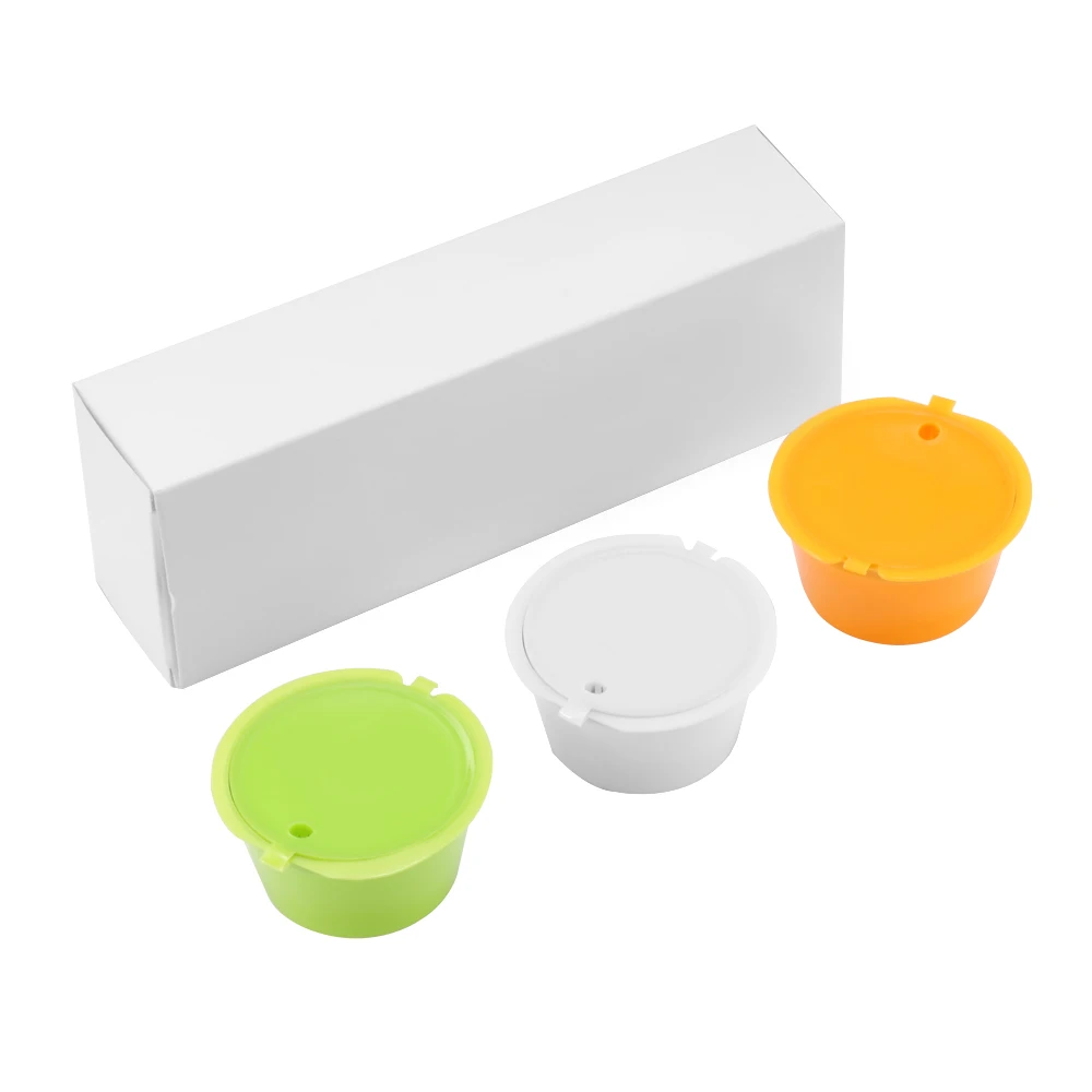 

3 Pcs Reusable Nescafe Dolce Gusto Coffee Capsule Filter Cup Refillable Caps Coffee Filter Baskets Pod Soft Taste Sweet