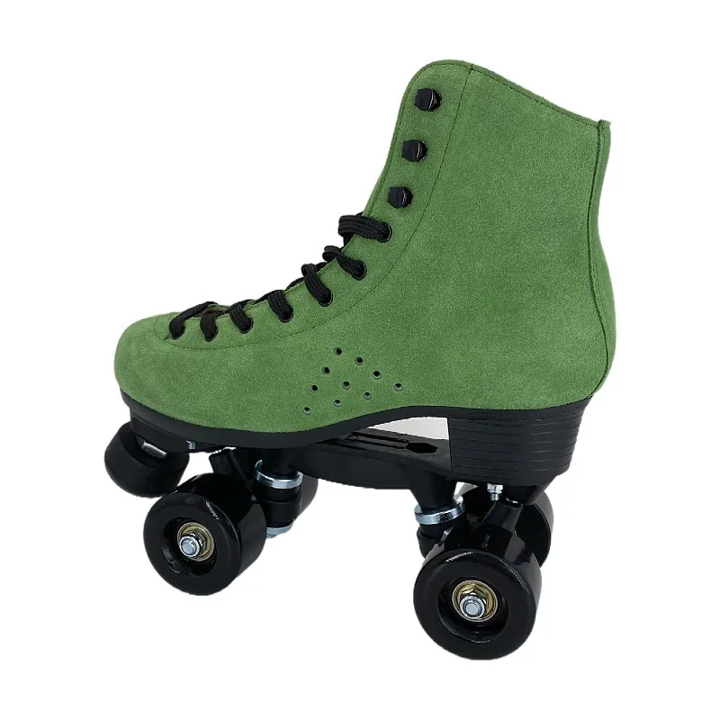 

Double Row Wheels Shoes Big Size 37-48 Roller Skate Quad Skates Unisex Rubber Skating Shoes 2 Line 4 Wheels Professional Patines