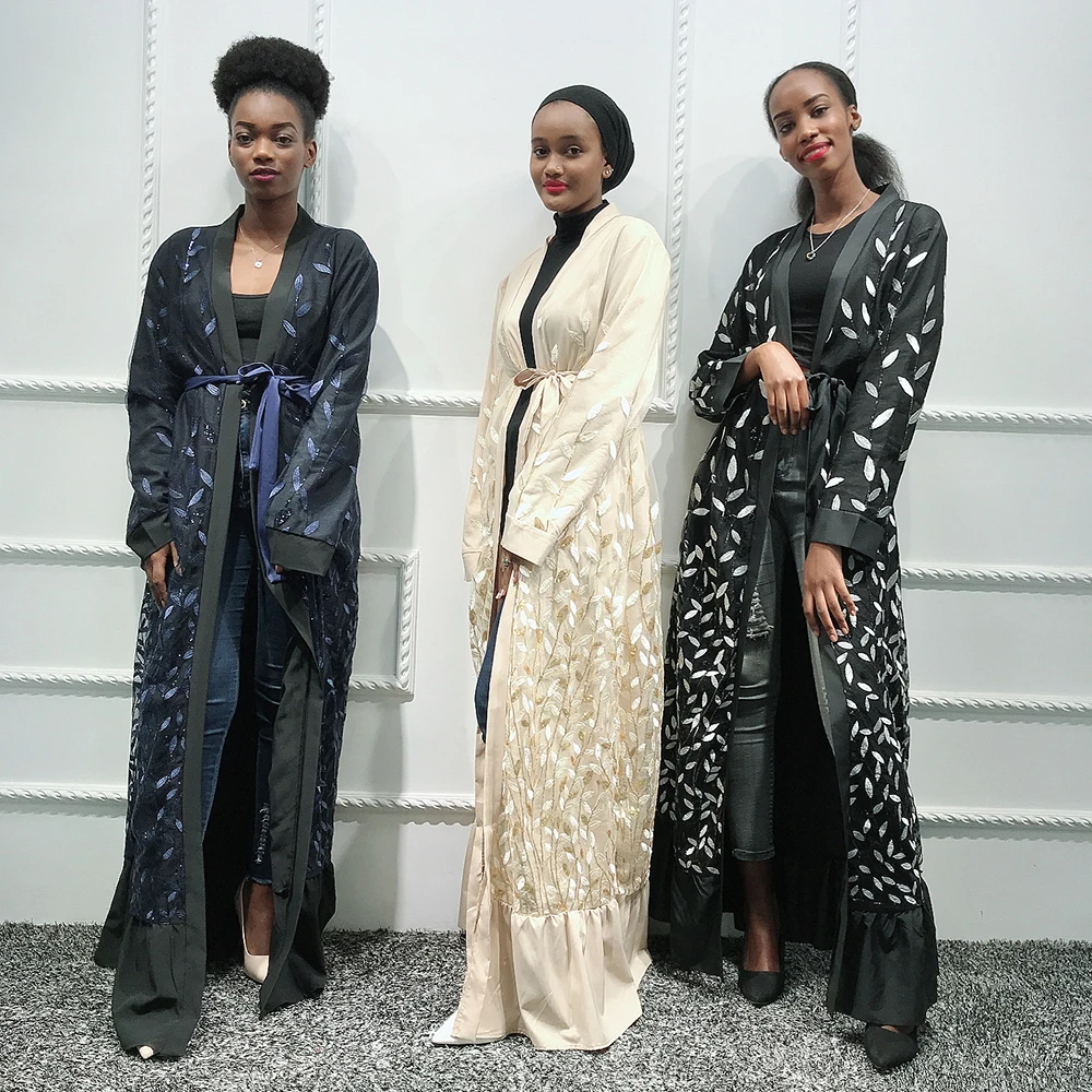 Кафтан Дубай Абая хиджаб мусульманский платье кимоно кардиган для женщин халат