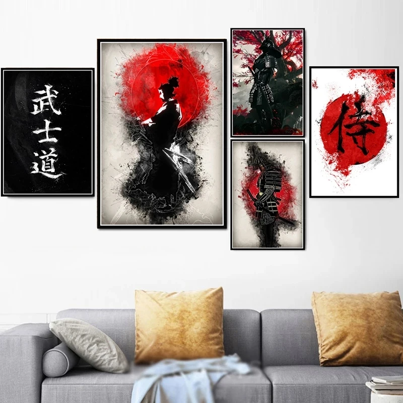 

Modular Hd Printed Japan Samurai Pictures Animation Paintings Home Decor Canvas Poster Wall Artwork For Living Room No Framework