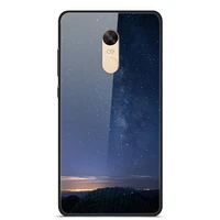 glass case for redmi note 4x phone case phone cover phone cell back bumper star sky pattern