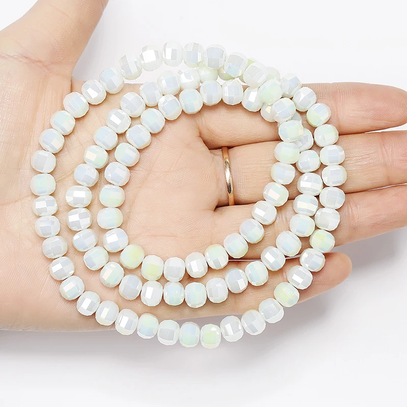 Круглые граненые стеклянные бусины 30 шт. 7 5 мм для изготовления ювелирных