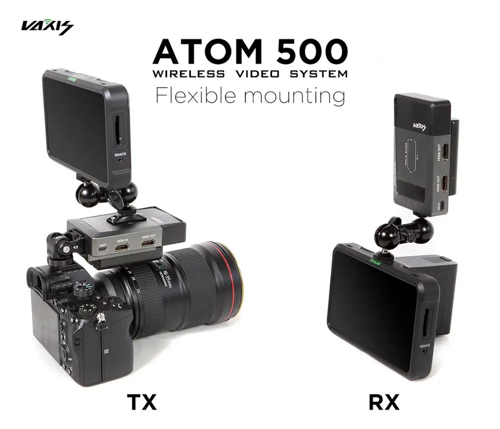 Беспроводной приемник передатчик Vaxis ATOM 500 1080P HD двойное HDMI изображение видео
