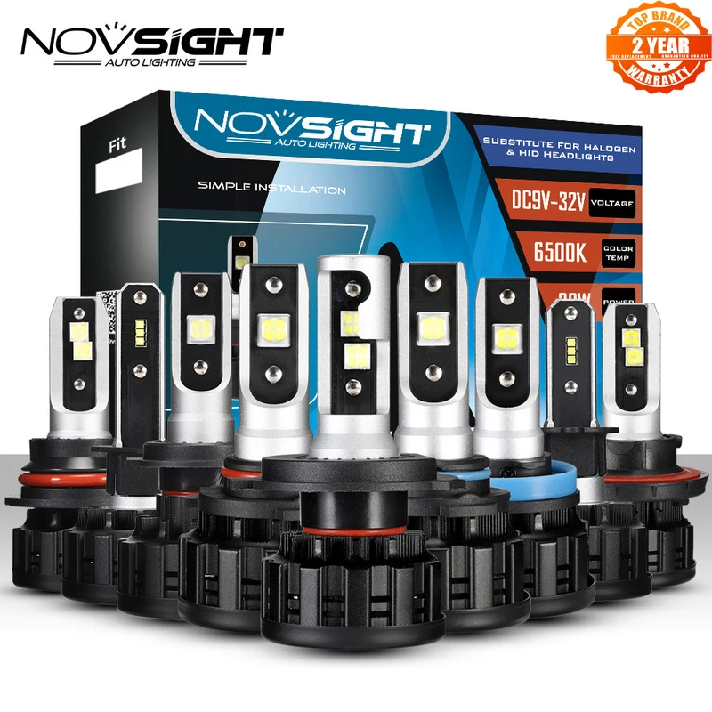 Светодиодные автолампы NOVSIGHT лампы для головных фонарей H4 H7 H11 H8 9006 HB4 H1 H3 HB3 H9 H13 9007