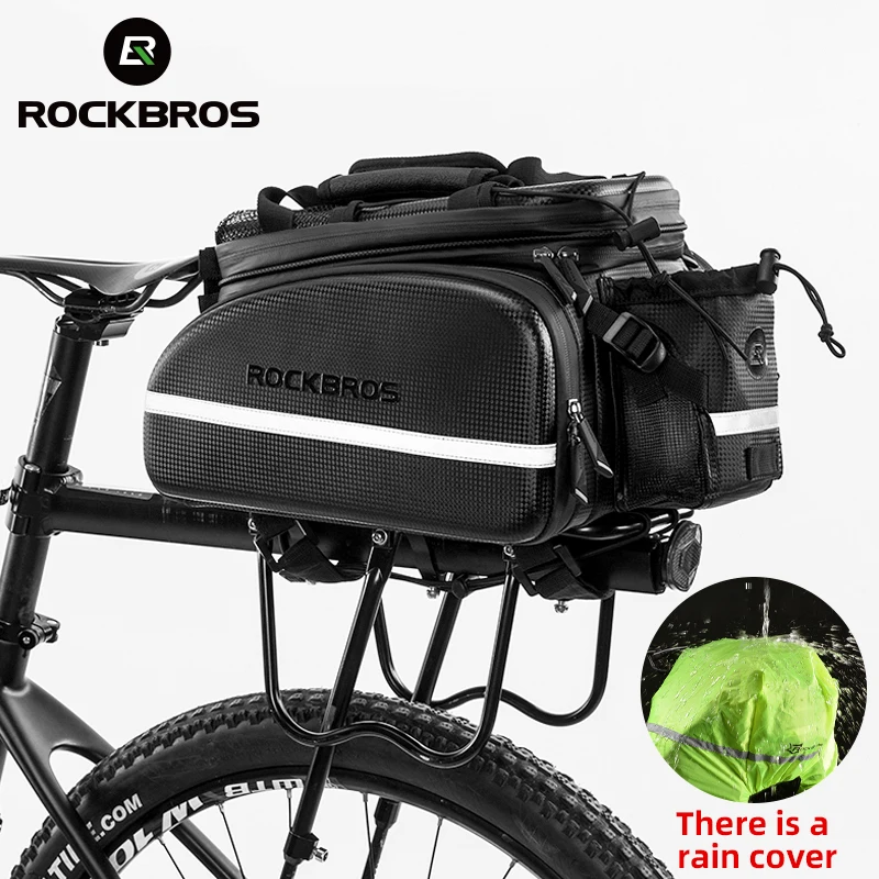 

ROCKBROS MTB Bike Rack Bag Trunk Pannier Cycling Bicycle Carrier Bag Multifunctional Large Capacity Travel Bag With Rain Cover