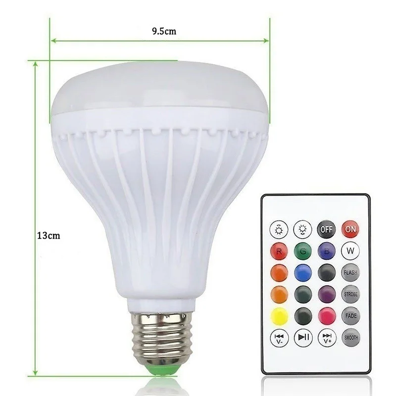 12 Вт RGB светодиодные лампы Беспроводной Bluetooth аудио Динамик музыкальный плеер
