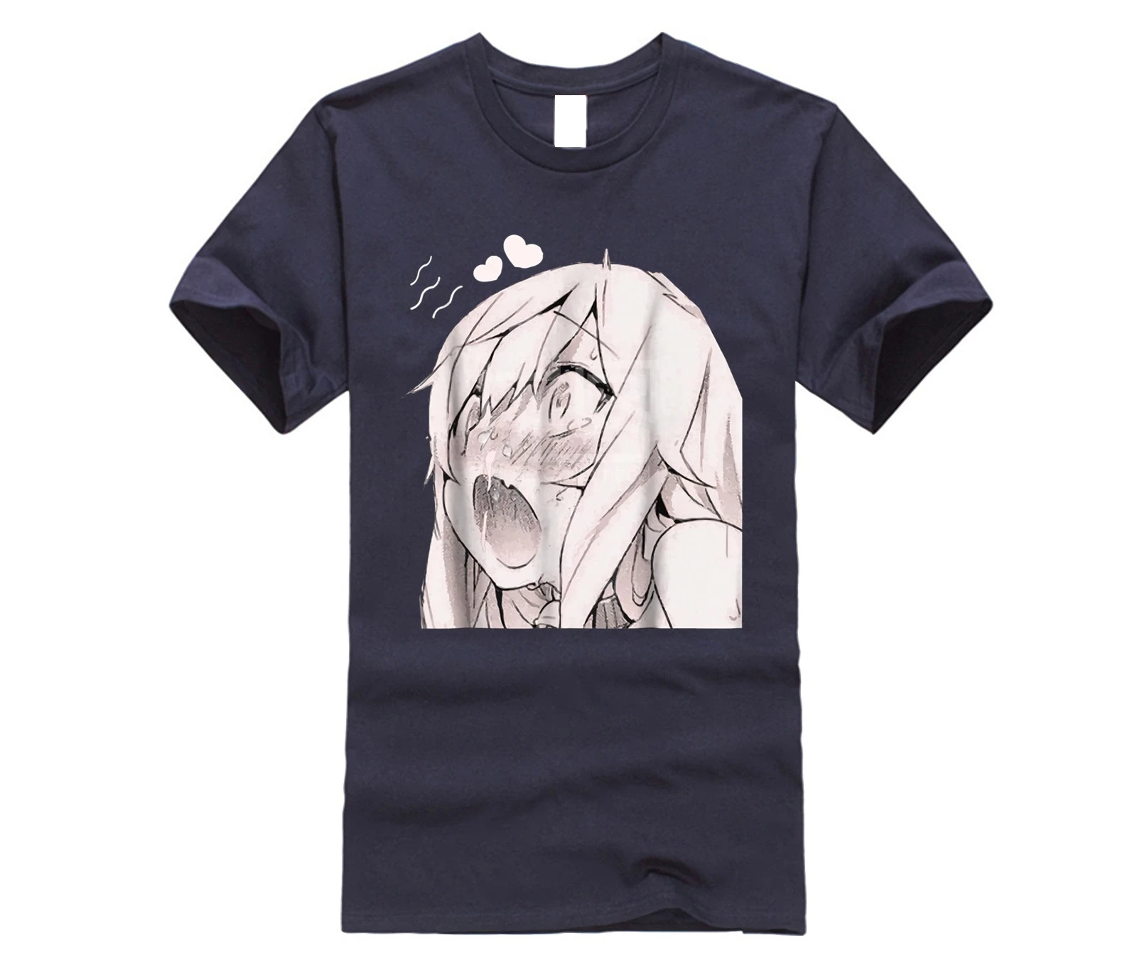 Брендовая мужская рубашка Ahegao футболка с мангой аниме Сексуальная лицом комиксы