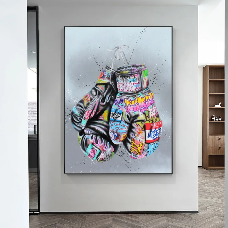 

Street Graffiti Art Boxing Gloves Posters and Prints on The Wall Canvas Painting Wall Art Picture for Living Room Home Decor