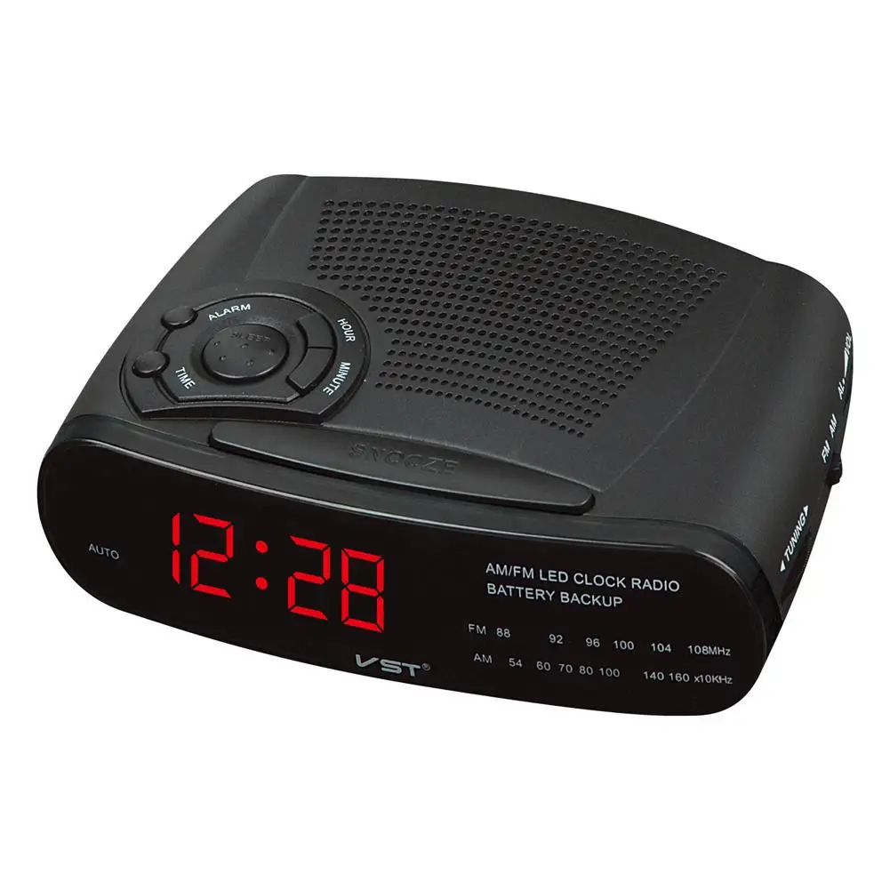 

Alarm Clock Radio with AM/FM Digital LED Display with Snooze 64.0 -108.0M Battery Backup Function EU Plug 16 * 11 * 4cm