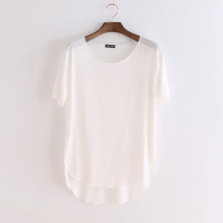 

100% Bamboo Fiber Cotton tee shirt femme 2021 Summer T Shirt Women tops Clothes Harajuku Loose T-shirt Casual O-neck tshirt