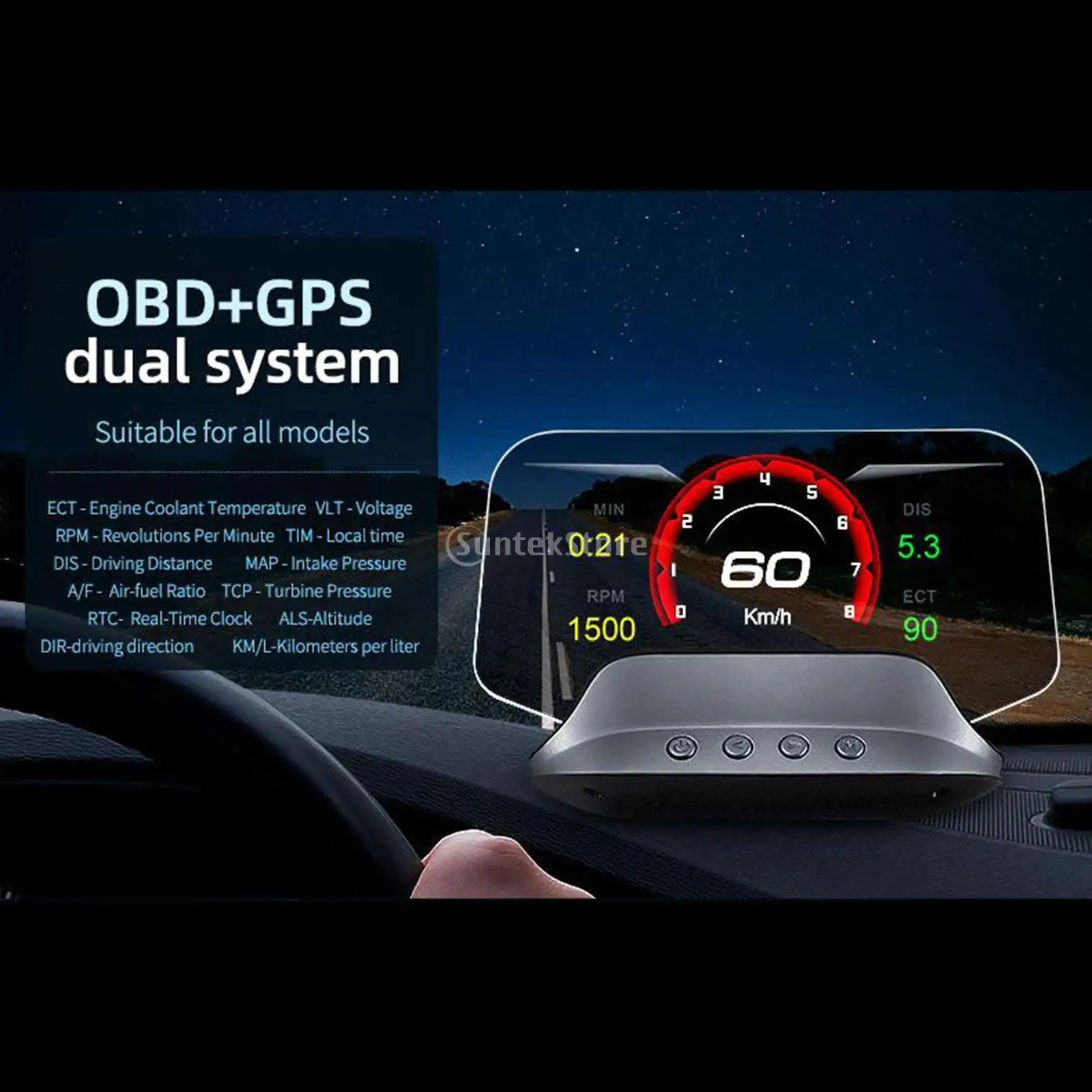 C3 OBD2 + GPS Автомобильный дисплей с двойным режимом отображения скорости