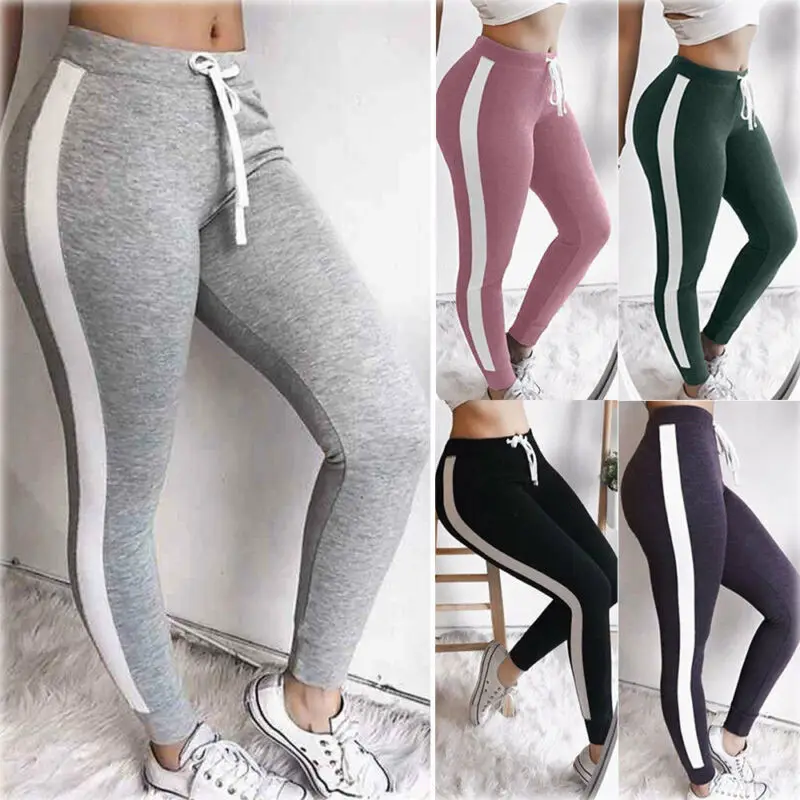 

Women Sport Pants High Waist Yoga Fitness Leggings Running Gym Stretch Trousers Long Pants