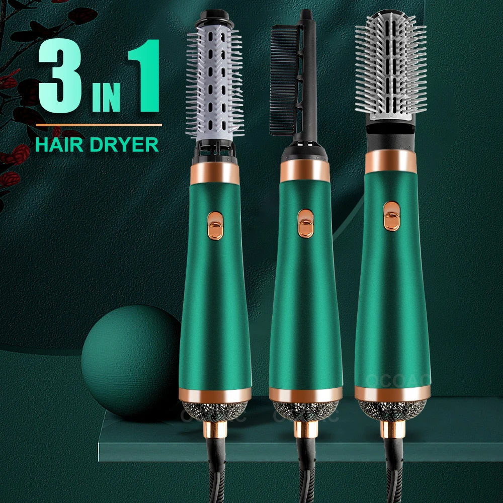 

A+ 3 In 1 Hair Dryer Brushes Electric Blow Rotating Hot Air Comb for Curler Straightener Professional Negative Ionic Hair Styler