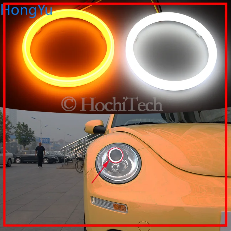 

for Volkswagen VW Beetle 2006 2007 2008 2009 2010 Cotton Switchback LED Dual Color Angel Eye White Amber turn signal light