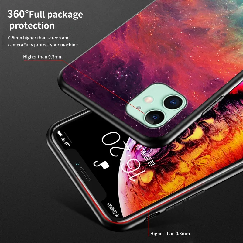 

Star white cloud patterned phone case for iPhone 11 PRO X XS MAX XR 8 7 6 6S Plus SE Anti-drop TPU soft edge protective cover