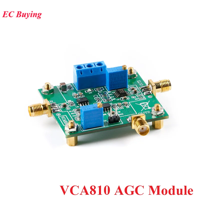 

VCA810 AGC Module Automatic Gain Amplifier Board Wide Frequency Band Voltage Controlled AMP Adjustable DA Programming Controller