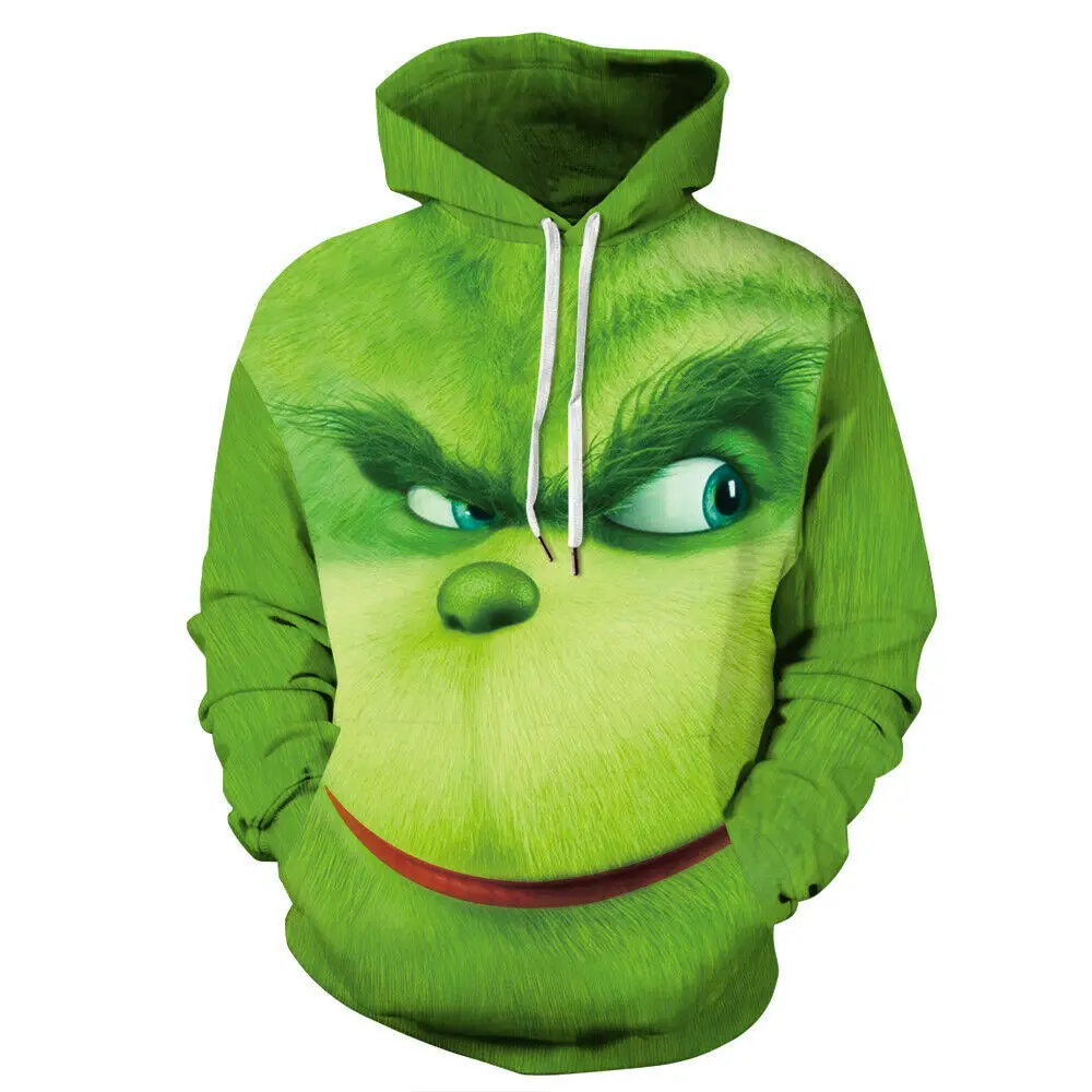 The Grinch Аниме толстовки Толстовка Губка Боб Косплей Костюм Губка Боб куртка Хэллоуин для мужчин и женщин Топ - Color: The Grinch