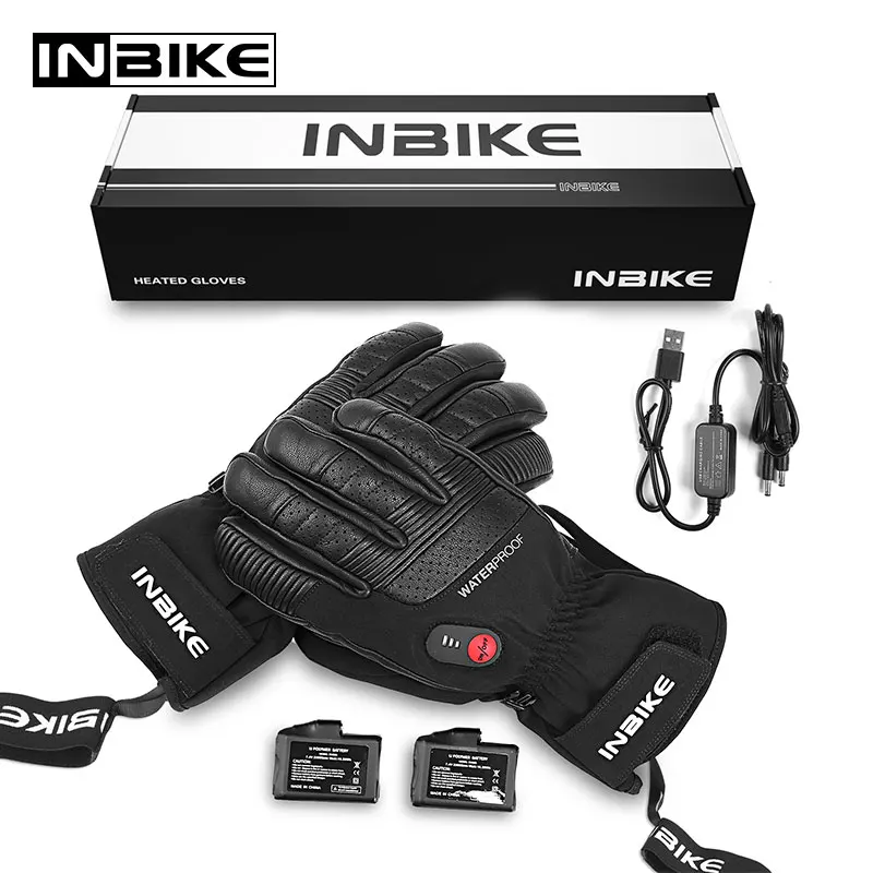 INBIKE USB аккумуляторные мотоциклетные перчатки с подогревом термоперчатки для MTB