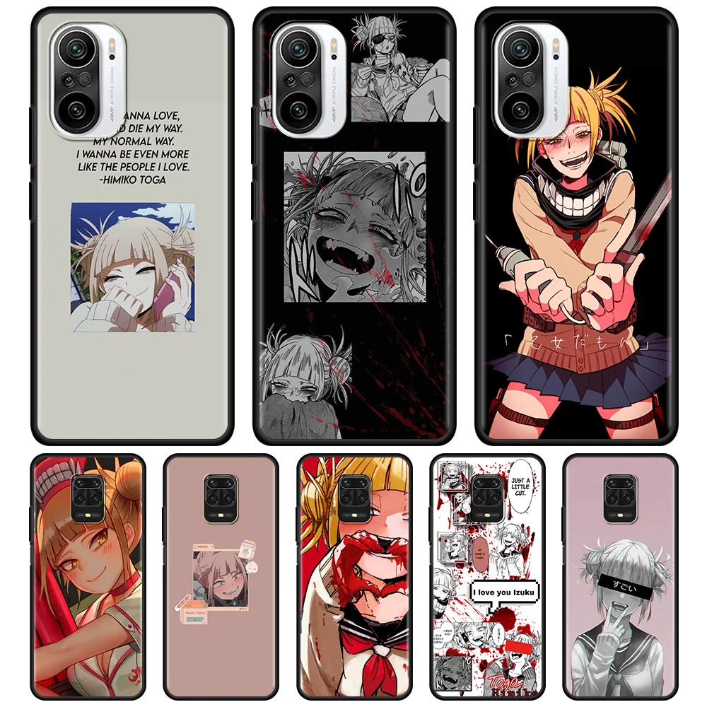 

Phone Case For Xiaomi Redmi Note 11 9 8 10 Pro Max 10Lite 9T 9S 8T 7 k40 10 9 9C 9A 8 Black Fundas KPUSAGRT Toga Himiko Anime