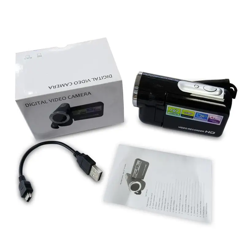 2 inch tft lcd hd 1080p 16mp 4x digital zoom camcorder video dv camera 16mp cmos sensor 2 colours free global shipping