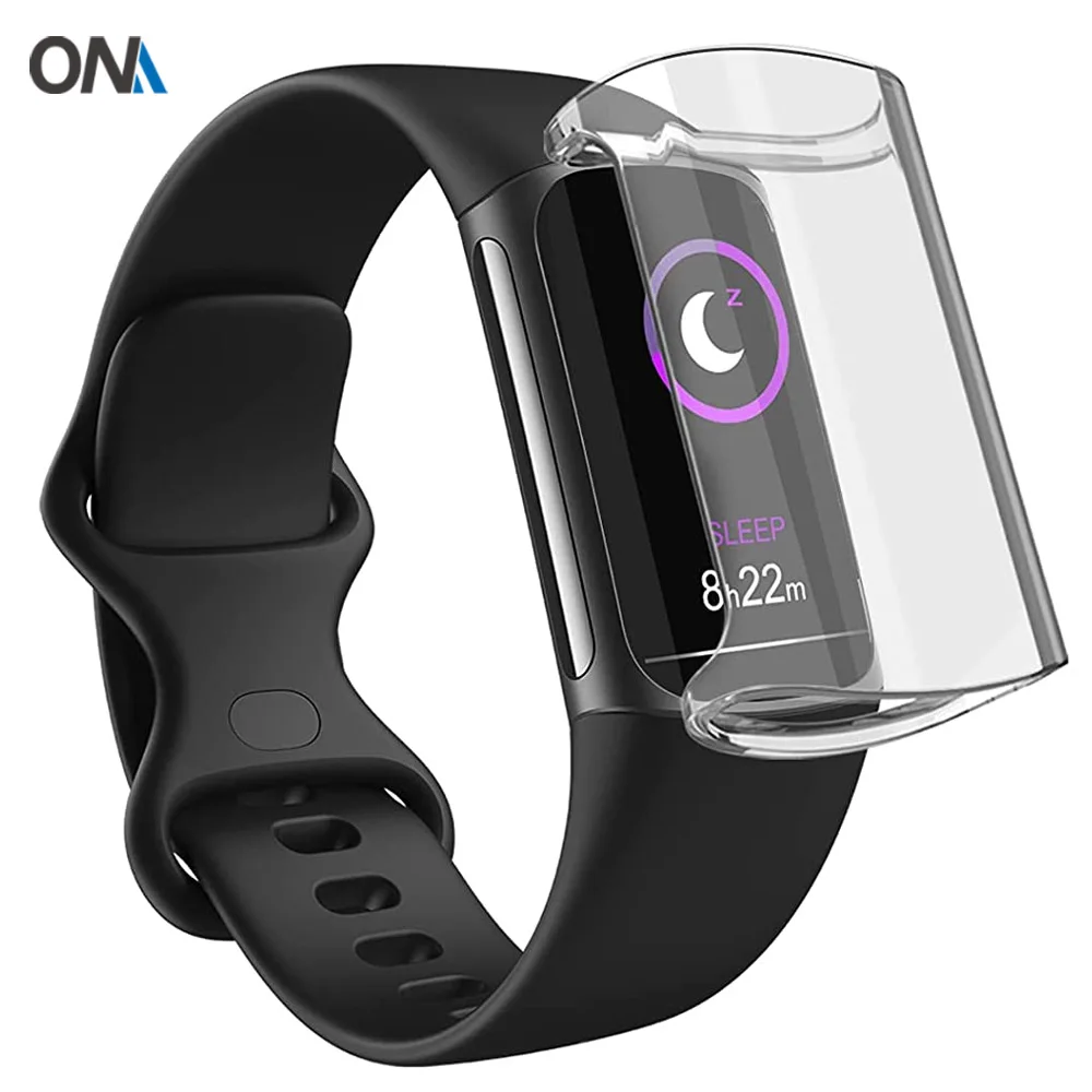 

Screen Protector Case for Fitbit Charge 5 Clear Soft TPU All Around Full Protective Cover Ultra-Thin Smartwatch Bumper Shell
