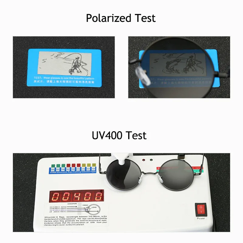 

Retro Vintage Round Polarized Sunglasses Men Brand Designer Sun Glasses Women Metal Frame Black Lens Eyewear Driving UV400