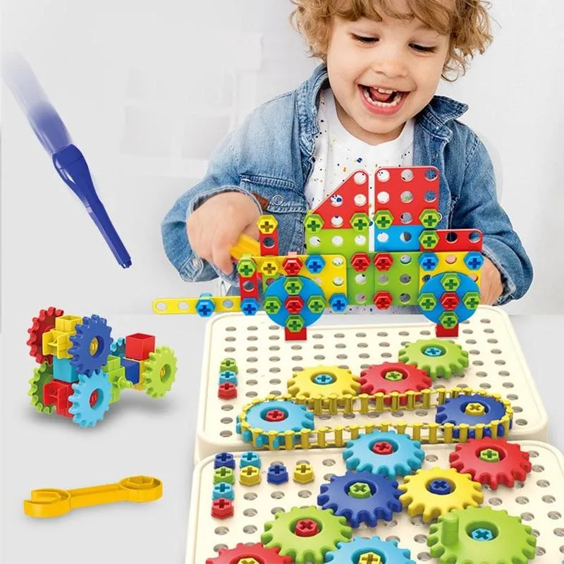 Diy сверлильный винт креативный пазл Строительные кирпичи 3d город техническая