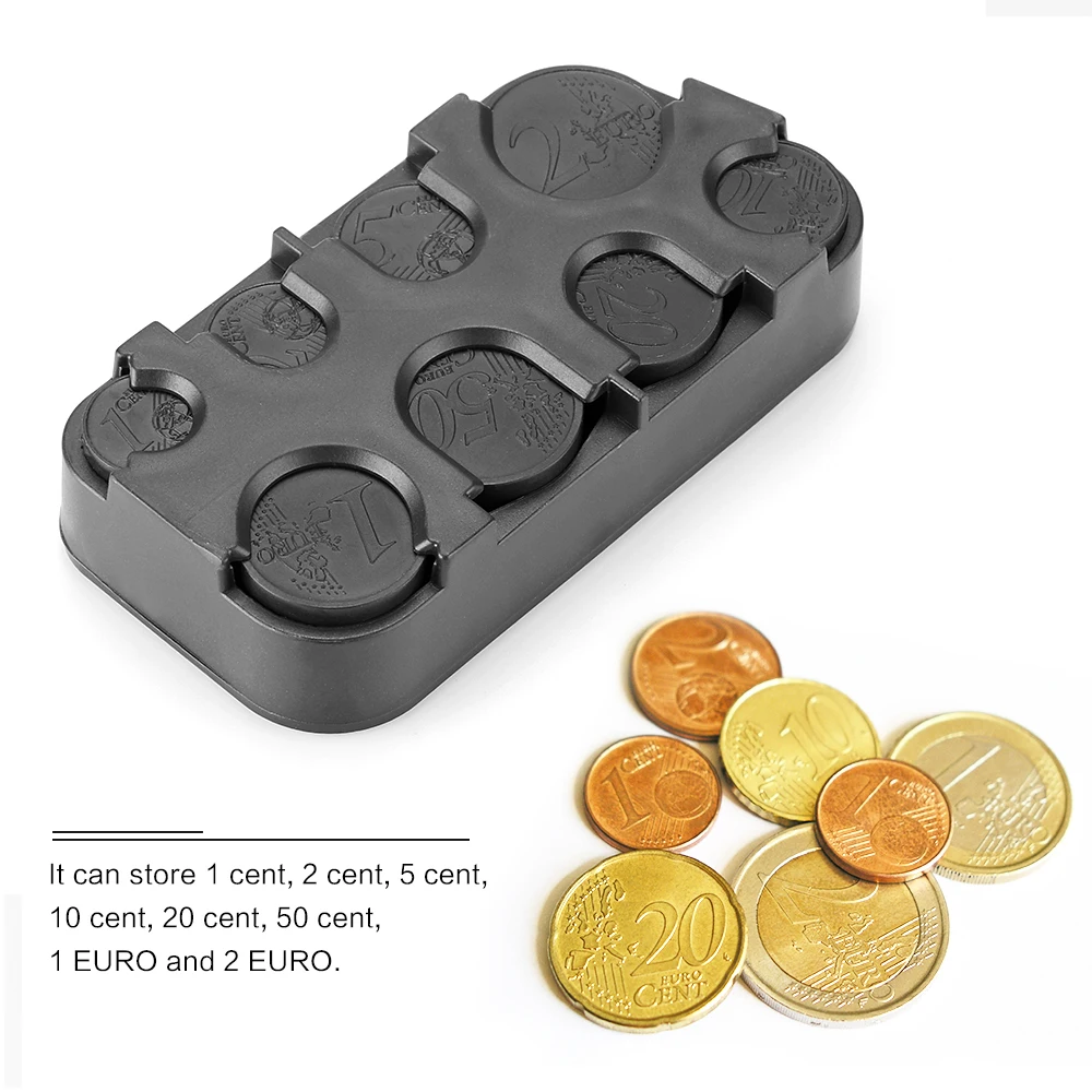 Mini Euro Coin Dispenser Plastic Boxes Money Box Collection Wallet Storage Organizer Holder For Bus Car Changer | Спорт и