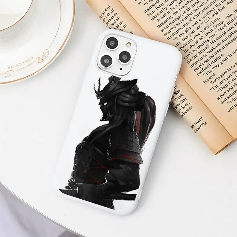 

Japanese samurai oni mask Phone Case Candy Color White for iPhone 11 pro XS MAX 8 7 6 6S Plus X 5S SE 2020 XR