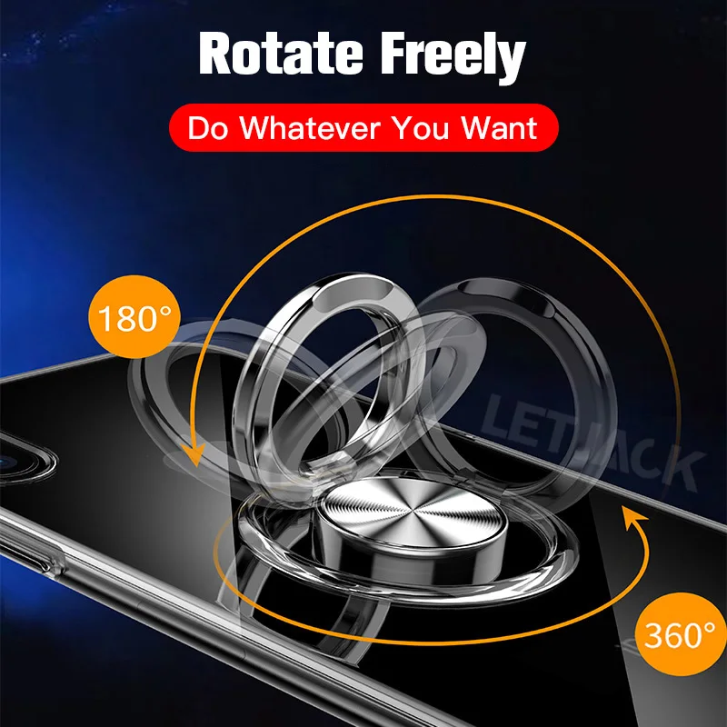 Magnet Phone Cases for iPhone 12 mini 11 13 14 Pro Max Shockproof Case for iPhone X XS Max XR 6s 7 8 Plus Cover With Ring Holder